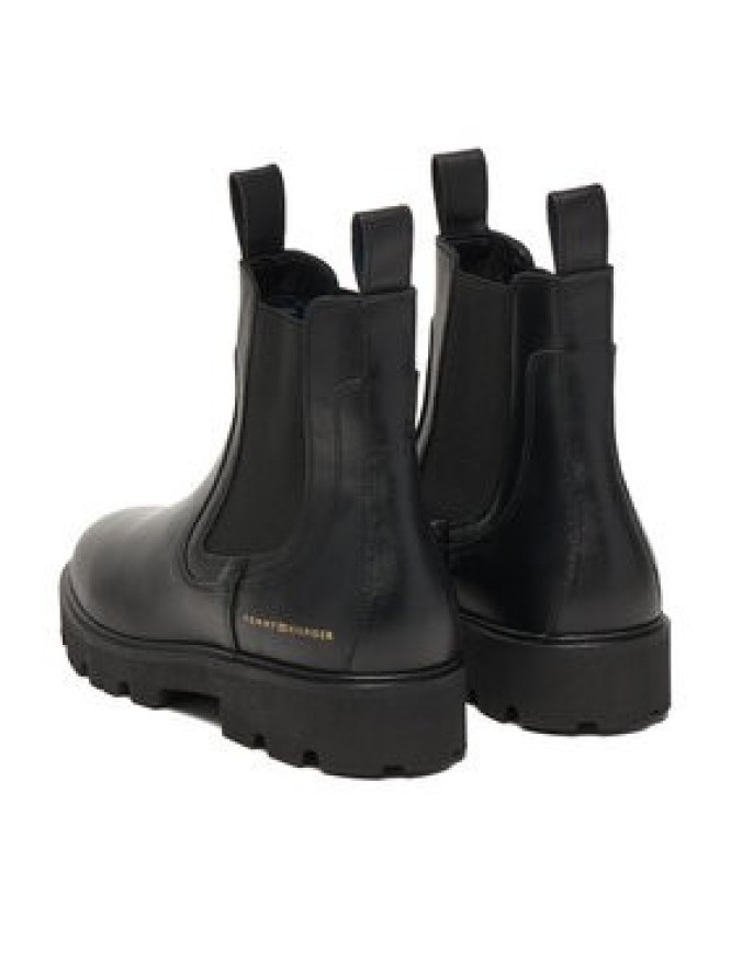 Tommy Hilfiger Sztyblety Lthr Low Chelsea FW0FW08775 Czarny