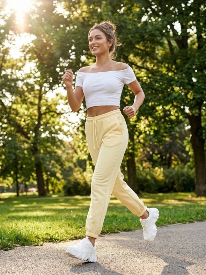 Crop top z krótkim rękawem - biały