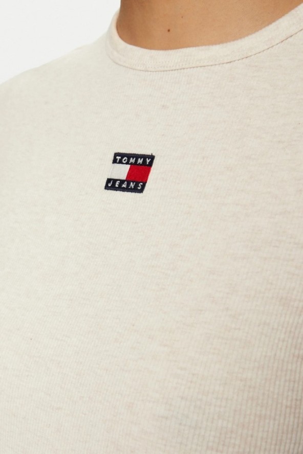 TOMMY JEANS Beżowy damski t-shirt, Rozmiar M