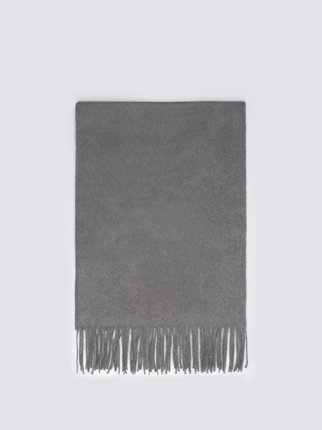 Szal damski z frędzlami szary Herynias 902