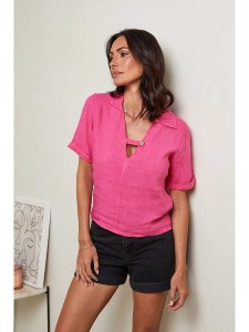 Le Monde du Lin Lniana bluzka w kolorze różowym rozmiar: 38/40