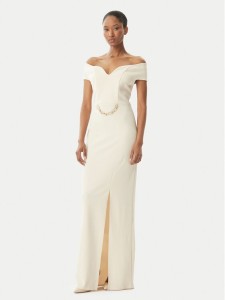 Rinascimento Sukienka wieczorowa CFC0123610003 Beżowy Regular Fit