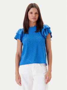 JDY Bluzka Carla 15351452 Niebieski Regular Fit