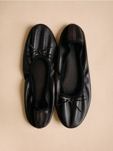 Baleriny z kokardą - ciemnobrązowy