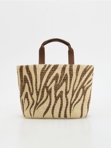 Słomkowa torebka shopper - wielobarwny