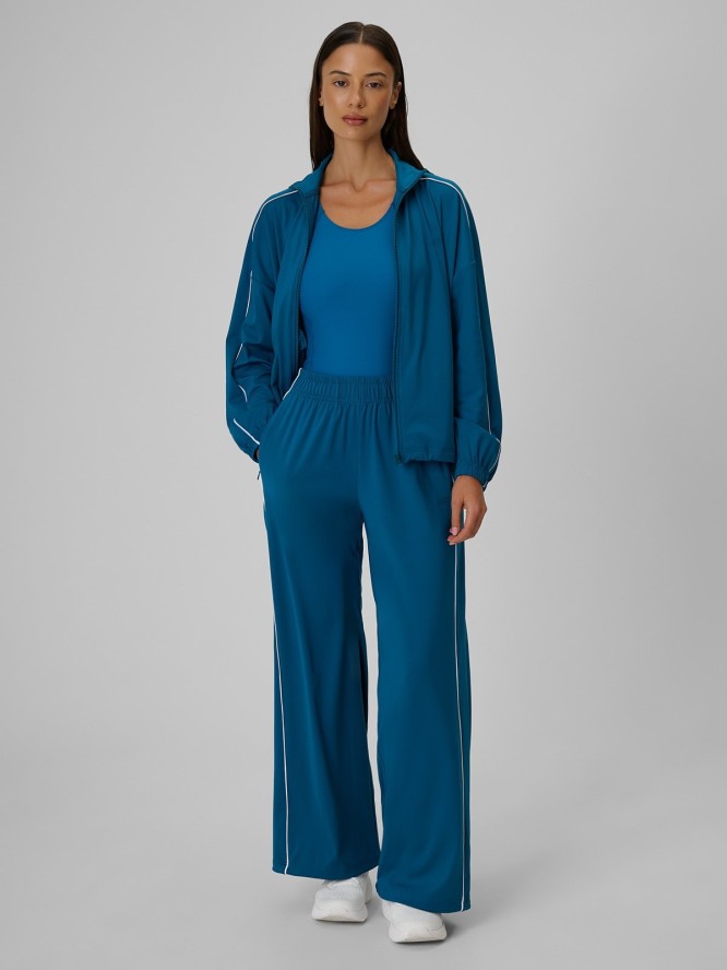 4F Bluza loose bez kaptura szybkoschnąca damska - turkusowa S