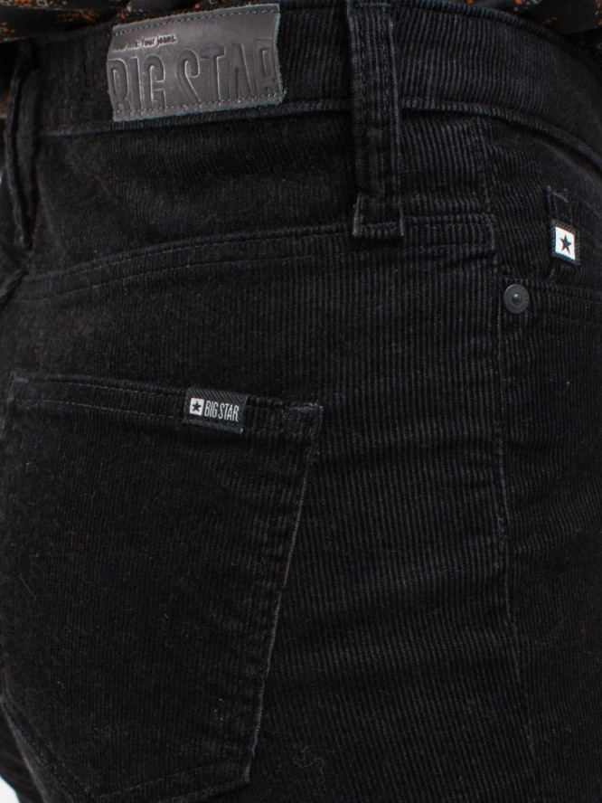 Spodnie damskie sztruks czarne Katrina High Waist Cord 906