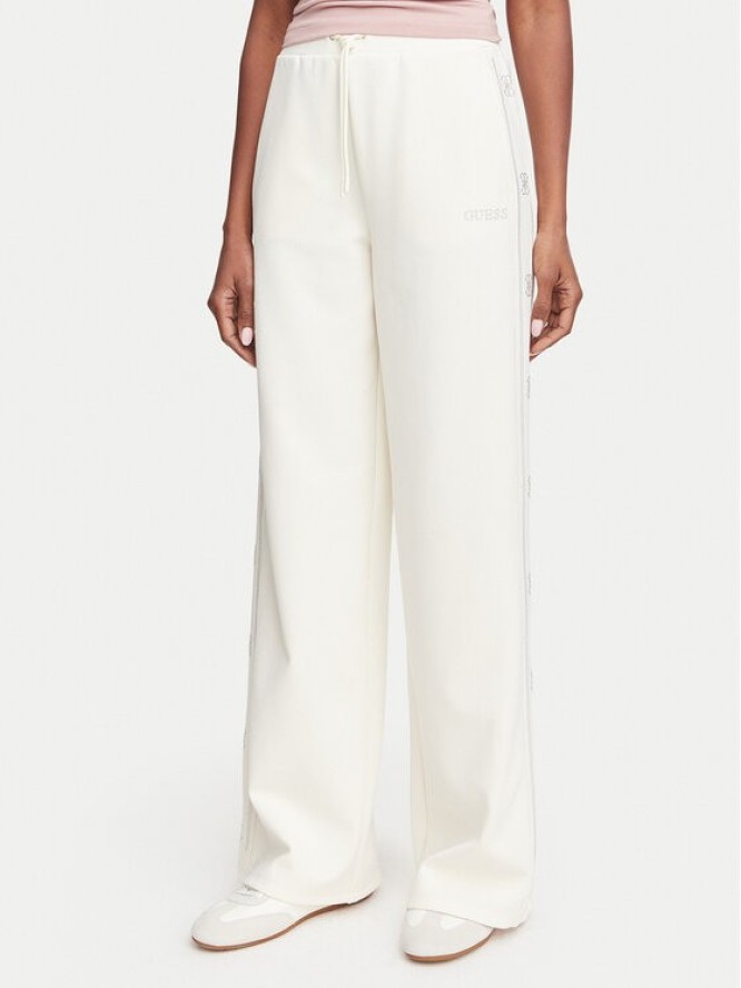 Guess Spodnie dresowe V5BB12 KCX22 Kremowy Regular Fit