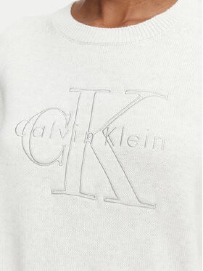 Calvin Klein Jeans Sweter LV047G322G Kremowy Regular Fit