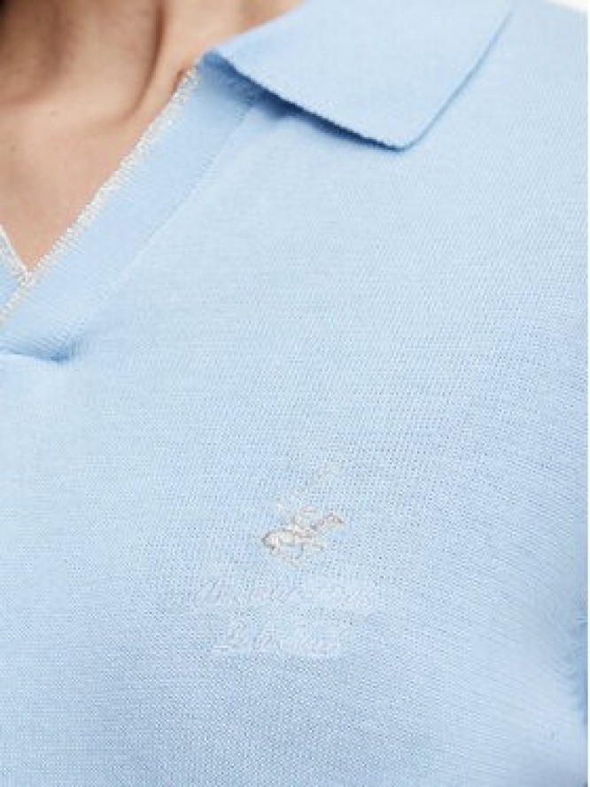Beverly Hills Polo Club Polo P-SS26W-M550273 Niebieski jasny Regular Fit