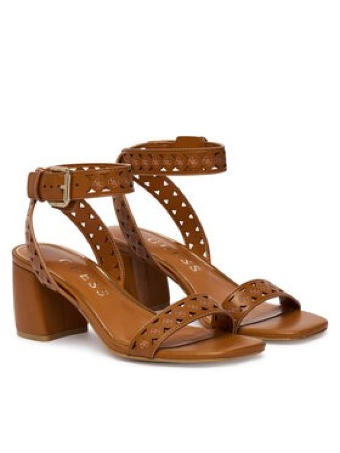 Guess Sandały FLJNE2 LEA03 Brązowy jasny