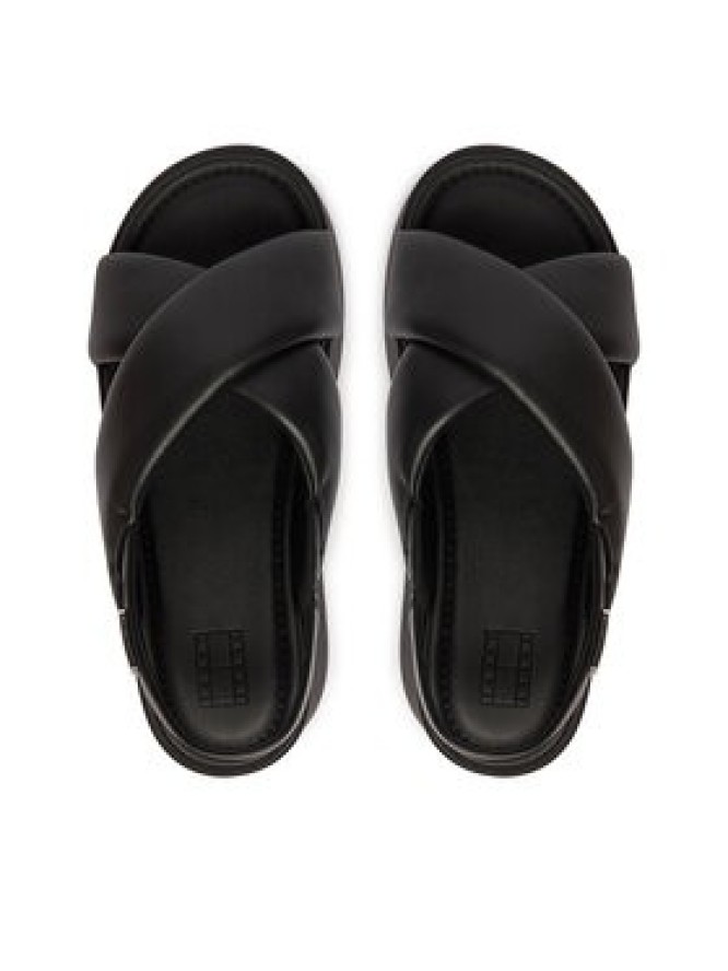 Tommy Jeans Sandały Padded Strap Wedge Sandals EN0EN02946 Czarny