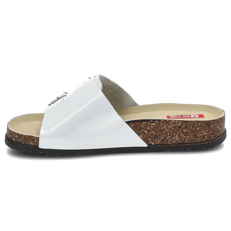 Białe Klapki Big Star Wygodne Skórzane Buty