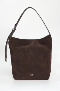 Torebka zamszowa Bucket Big Trittico PINKO