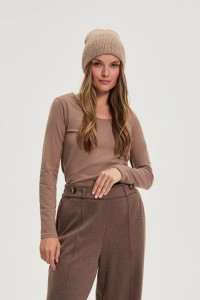 Bawełniana bluzka jasnobrązowa