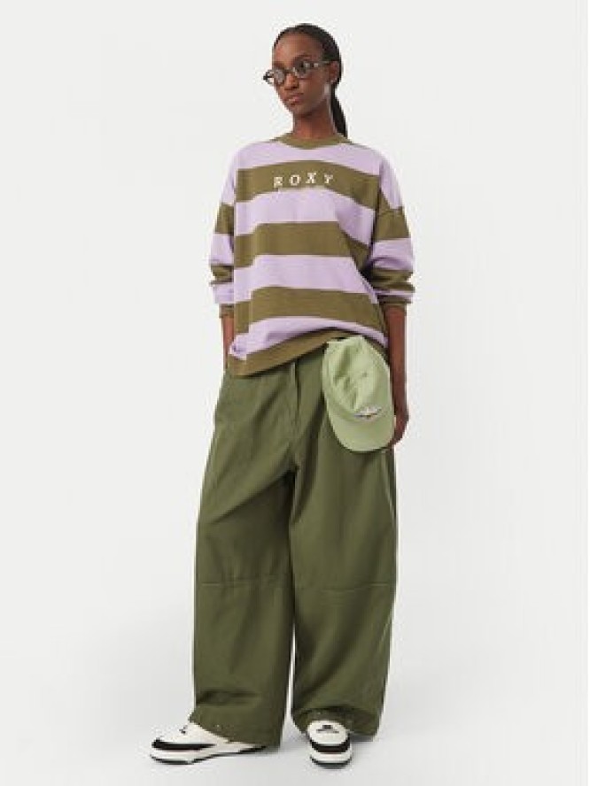 Roxy Bluza Strictly Stripes ERJFT05071 Khaki Regular Fit