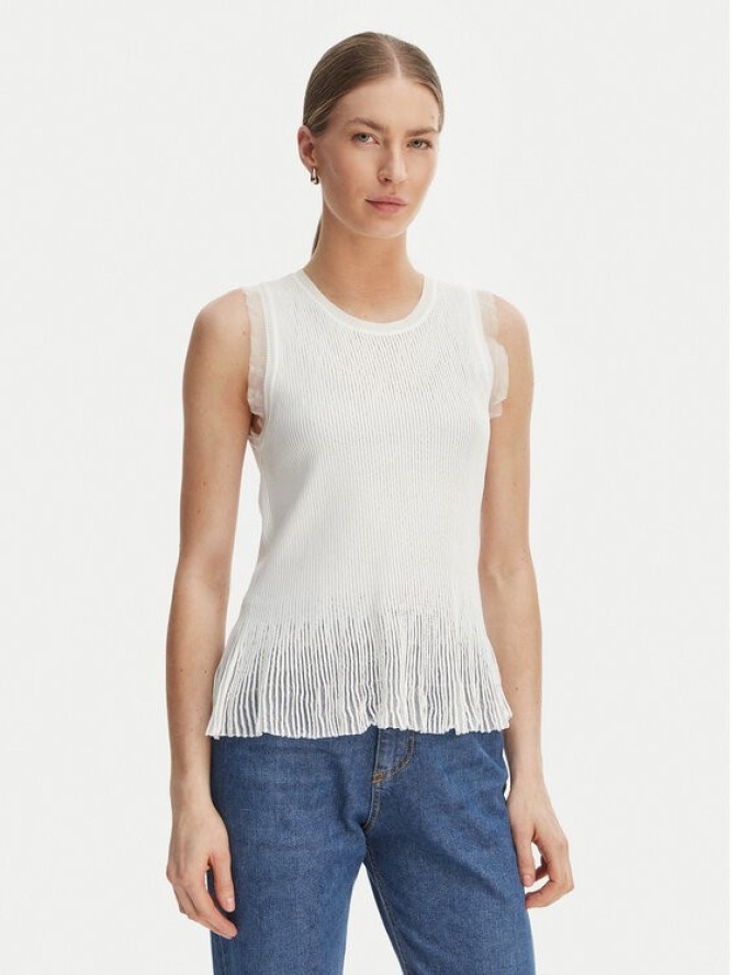 Rinascimento Bluzka CFM0012241003 Biały Slim Fit