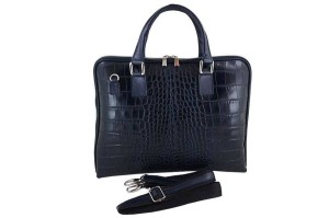 Torba na laptopa skórzana BARBERINI'S granatowa 118/1-4