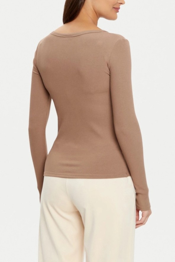 GUESS Brązowy damski longsleeve Colette, Rozmiar L