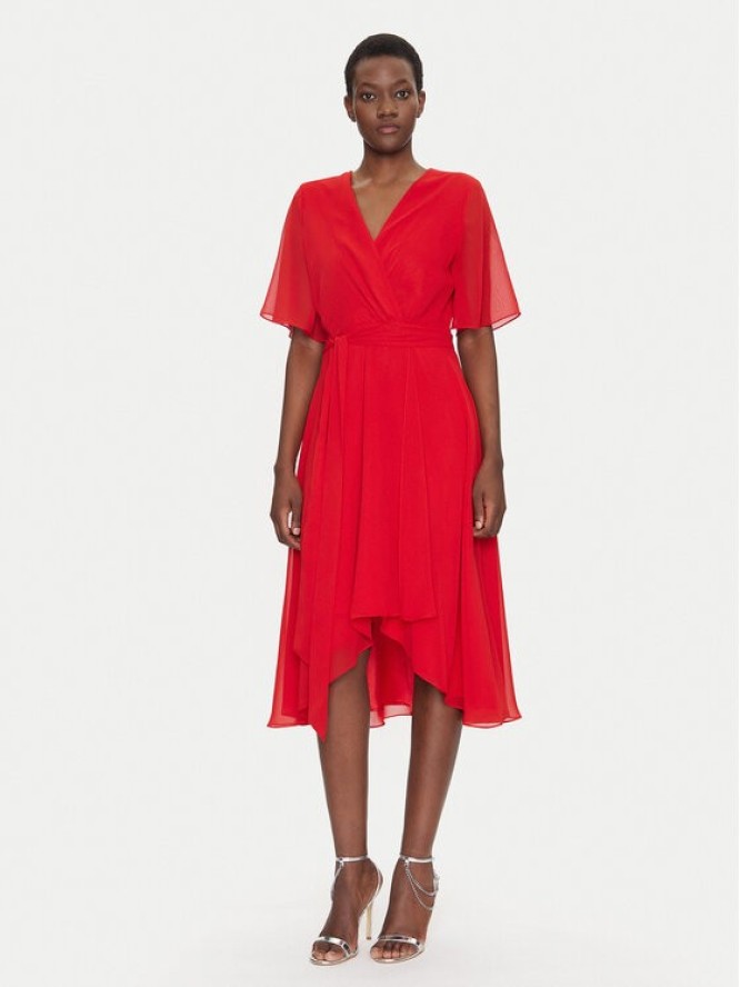 Swing Sukienka koktajlowa 5AI10200 Czerwony Regular Fit