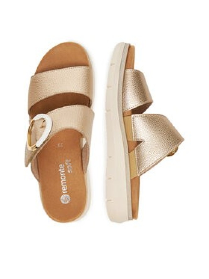 Remonte Klapki D2K51-90 Złoty