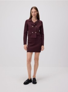 Kardigan z ozdobnymi guzikami - ciemnofioletowy