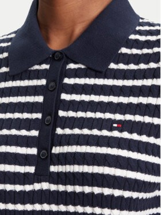 Tommy Hilfiger Sweter Fine WW0WW41474 Granatowy Regular Fit