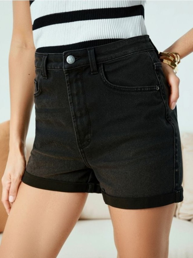 Szorty jeansowe - czarny