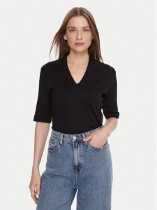 United Colors Of Benetton Bluzka 3GA2D400U Czarny Slim Fit