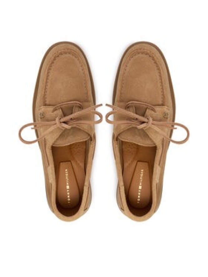 Tommy Hilfiger Półbuty Light Suede Boat Shoe FW0FW09337 Brązowy