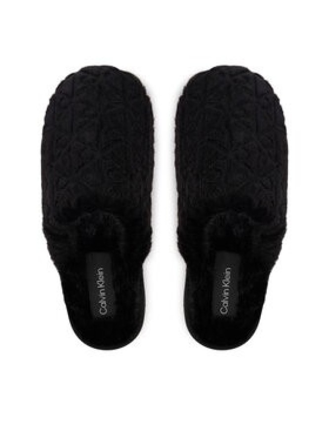 Calvin Klein Kapcie Home Slipper Fur Aop HW0HW03218 Czarny