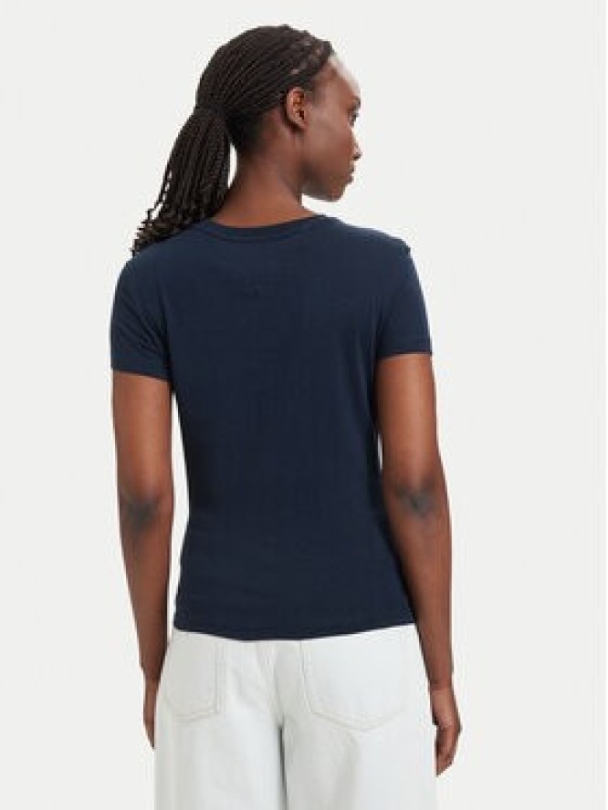 Tommy Jeans T-Shirt Ess Logo DW0DW23479 Granatowy Slim Fit