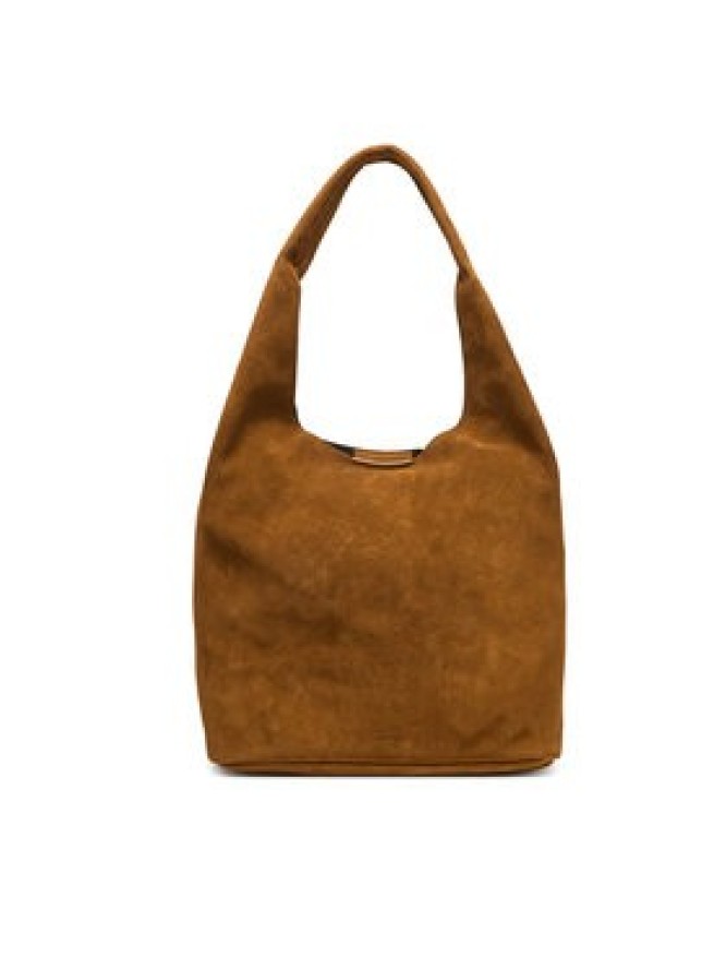 Calvin Klein Torebka Slouchy Suede Leather Medium Bag LV04F3597G Brązowy