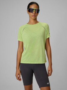 4F Koszulka do biegania szybkoschnąca damska - żółta S