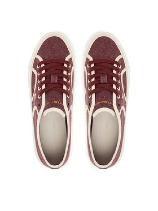 Tommy Hilfiger Tenisówki Platform Vulc Sneaker Piping FW0FW09394 Bordowy