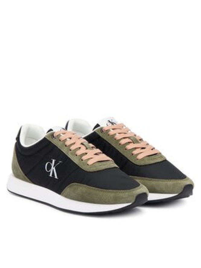 Calvin Klein Sneakersy Retro Runner Lace Up Nylon Mg YW0YW01990 Czarny