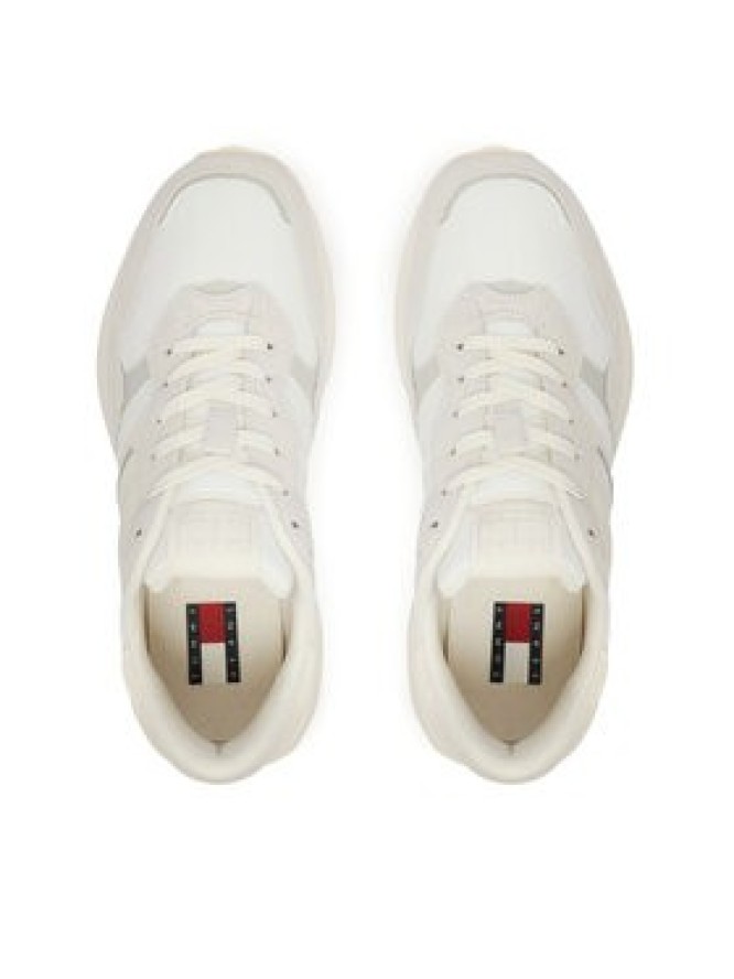 Tommy Jeans Sneakersy Tjw Cleated Runner Suede Mix EN0EN02921 Écru