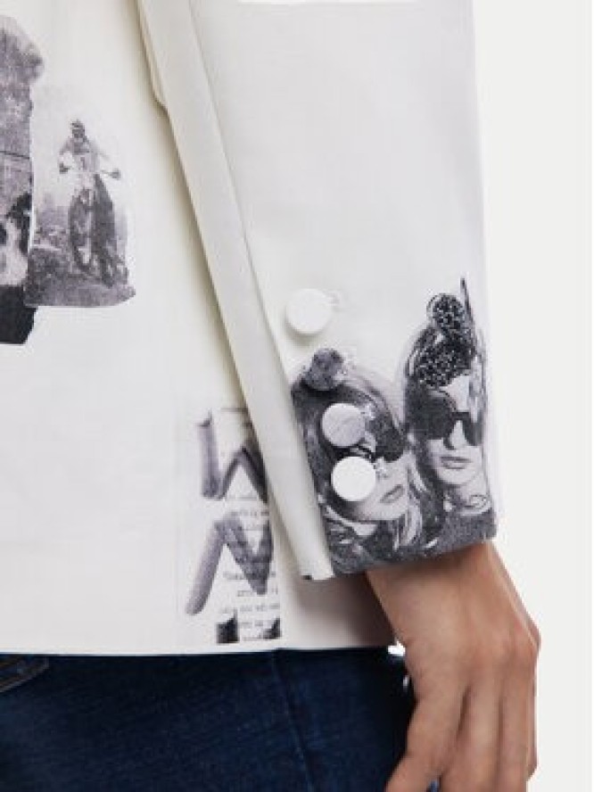 Desigual Marynarka 25SWEW15 Biały Regular Fit