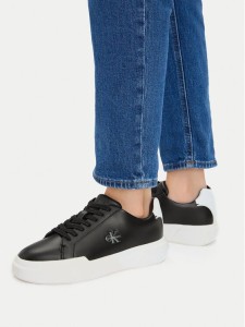 Calvin Klein Sneakersy Chunky Cupsole Laceup Lth Ml YW0YW01947 Czarny