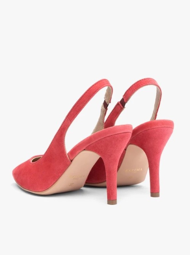 Czerwone czółenka bez pięty slingback