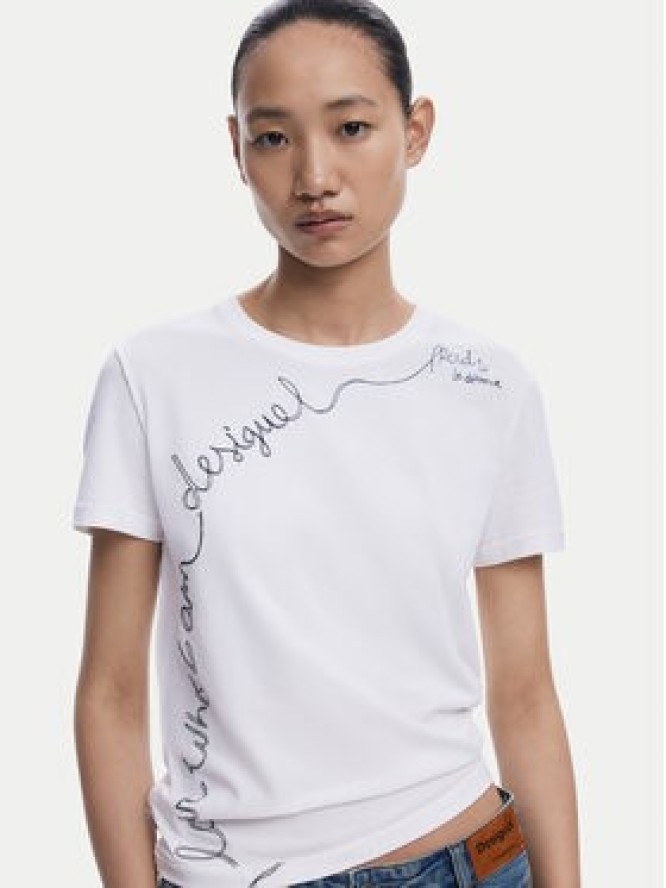 Desigual T-Shirt Charly 25WWTK08 Biały Regular Fit