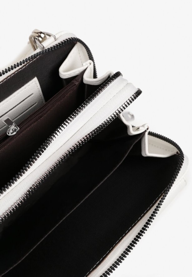 Biała Dwukomorowa Torebka na Ramię z Dwoma Odpinanymi Paskami Siarana