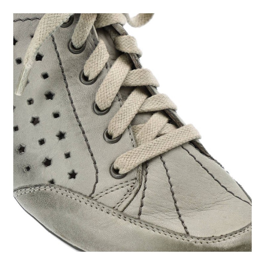 Szare Półbuty Maciejka Wygodne Skórzane Buty Damskie