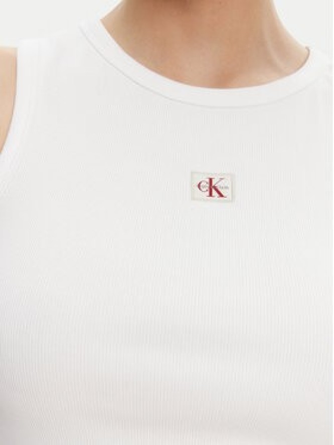 Calvin Klein Jeans Top LV047C201G Biały Slim Fit