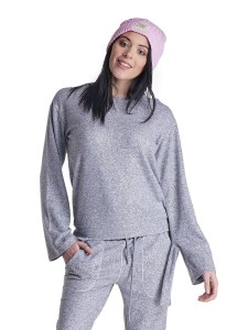 Bluzy damskie z okrągłym dekoltem i cekinami