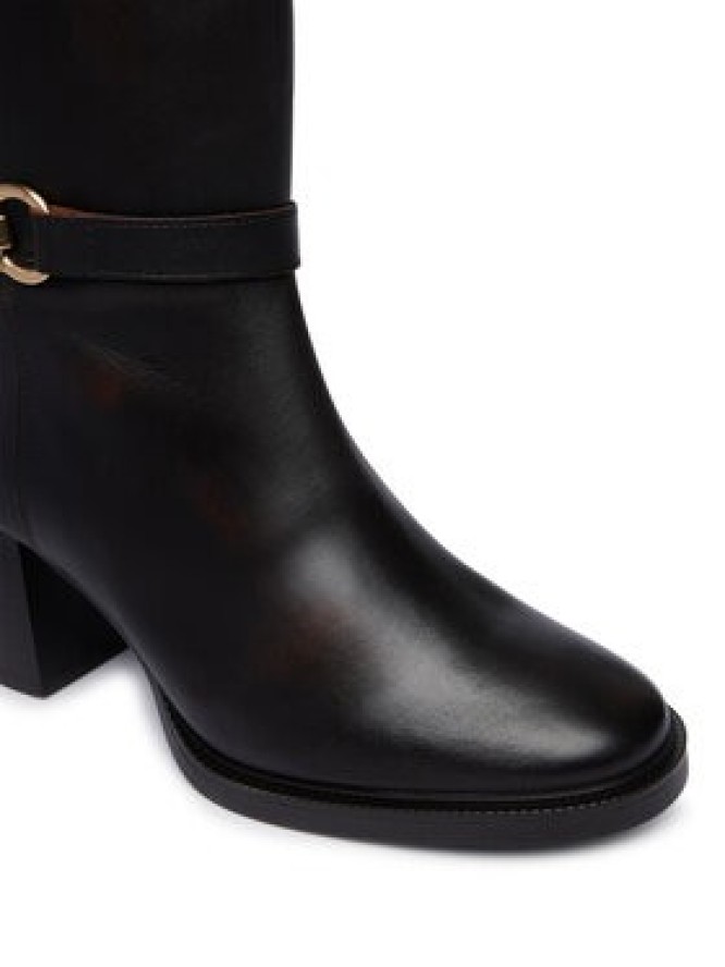 Tommy Hilfiger Kozaki Th Stud Heel Riding Knee Boot FW0FW09551 Brązowy ciemny