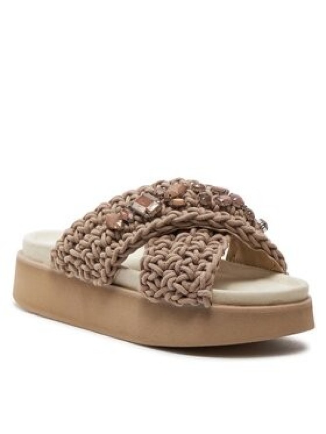 Inuikii Klapki Woven Stones Platform 70103-106 Brązowy