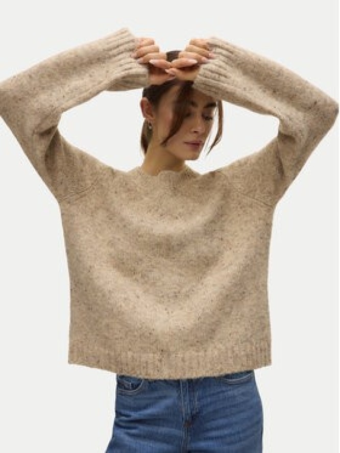 Vero Moda Sweter Ingrid 10331365 Beżowy Regular Fit