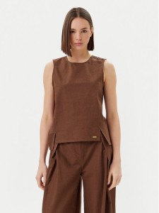 Barbour Bluzka Barbour Lucy LSH1665BR53 Brązowy Regular Fit