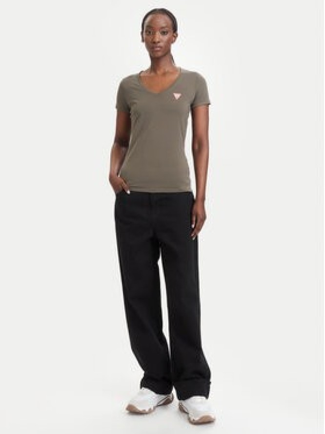 Guess T-Shirt W2YI45 J1314 Khaki Slim Fit